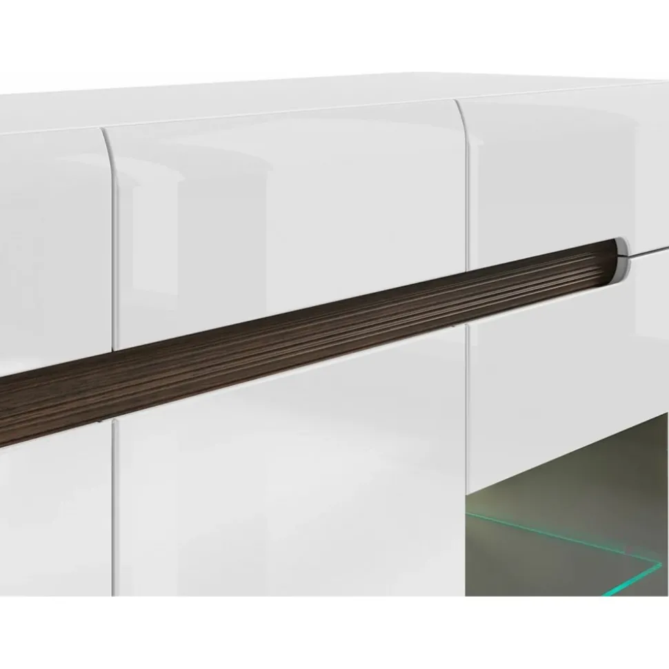 Azteca Trio skänk med LED-belysning - Vit