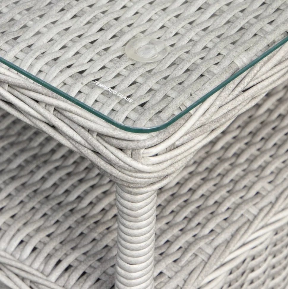 Balkongset; 2 stolar och bord 48 x 48 cm grå/rotting - Tor/Mercury