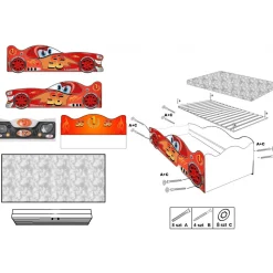 Barnsäng racerbil - 80 x 160 cm
