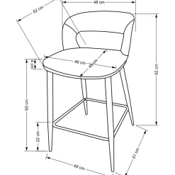 Barstol beige/valnöt sitthöjd 65 cm - Pelican + Möbeltassar