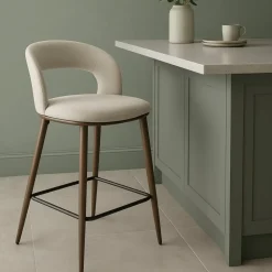 Barstol beige/valnöt sitthöjd 65 cm - Pelican + Textilrengöring för möbler