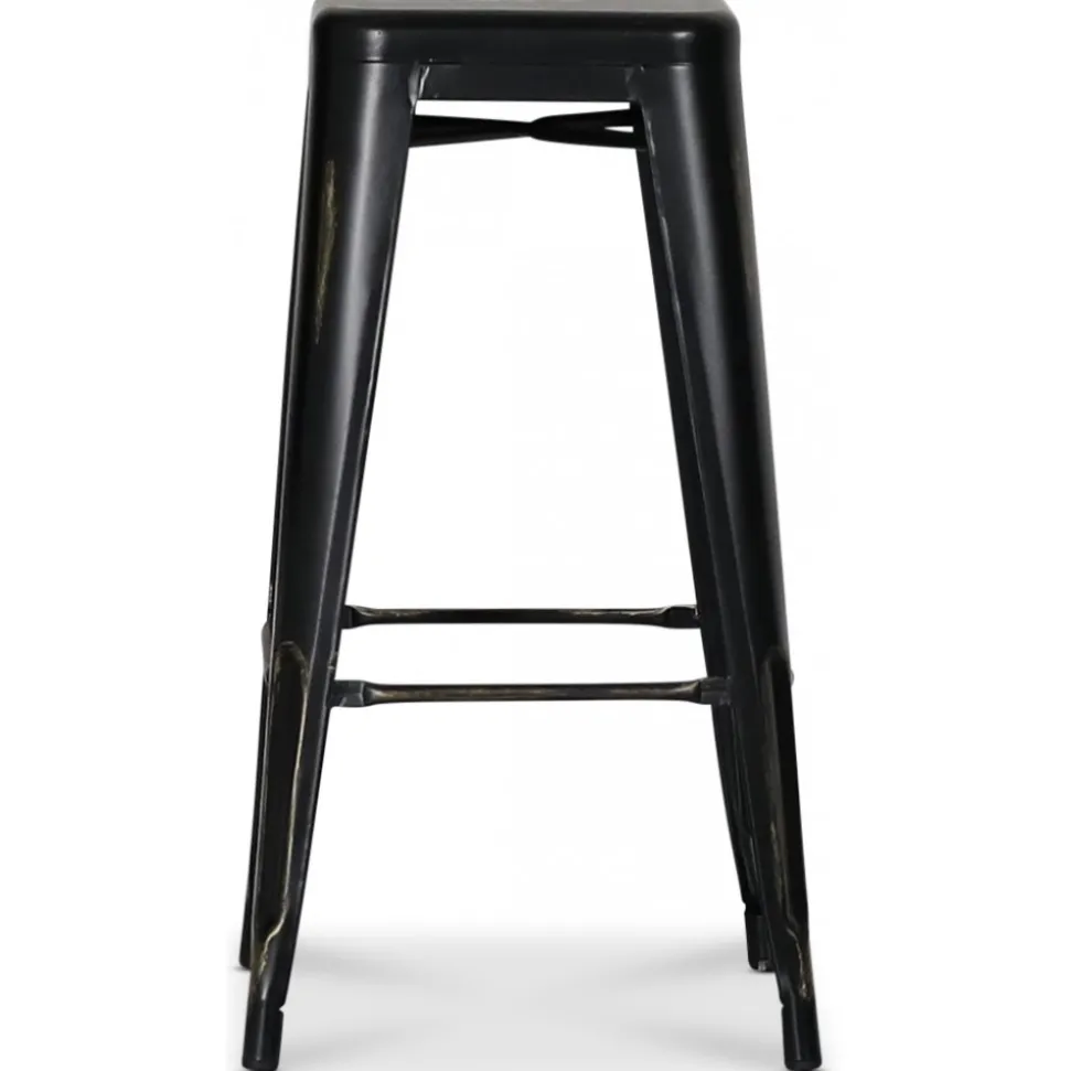 Barstol metall Svart/guld