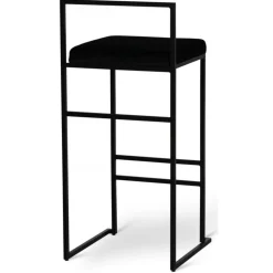 Barstol svart sammet sitthöjd 75 cm