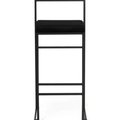 Barstol svart sammet sitthöjd 75 cm + Fläckborttagare för möbler