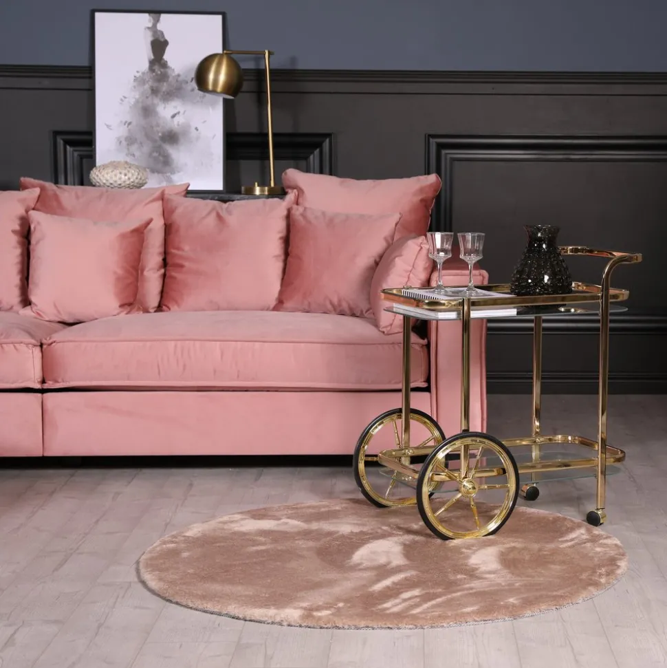 Barvagn med hjul mässing - Rochester + Fläckborttagare för möbler