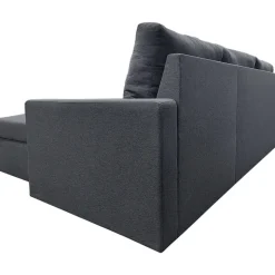 Bäddsoffa 220 cm bred mörkgrå med förvaring