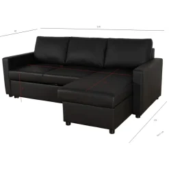 Bäddsoffa 218 cm PU-läder svart - Dream + Fläckborttagare för möbler