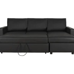 Bäddsoffa 218 cm PU-läder svart - Dream + Fläckborttagare för möbler