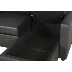 Bäddsoffa 218 cm PU-läder svart - Dream