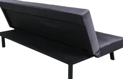 Bäddsoffa i mörkgrå sammet