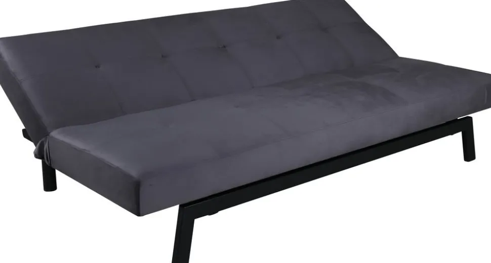 Bäddsoffa i mörkgrå sammet + Textilrengöring för möbler