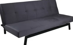 Bäddsoffa i mörkgrå sammet + Textilrengöring för möbler