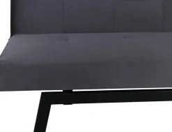 Bäddsoffa i mörkgrå sammet + Möbeltassar