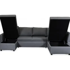 Bäddsoffa i U-design grå - Dream + Textilrengöring för möbler