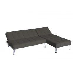 Bäddsoffa med divan brun sammet 198 cm
