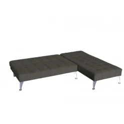 Bäddsoffa med divan brun sammet 198 cm