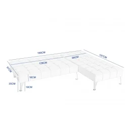 Bäddsoffa med divan brun sammet 198 cm