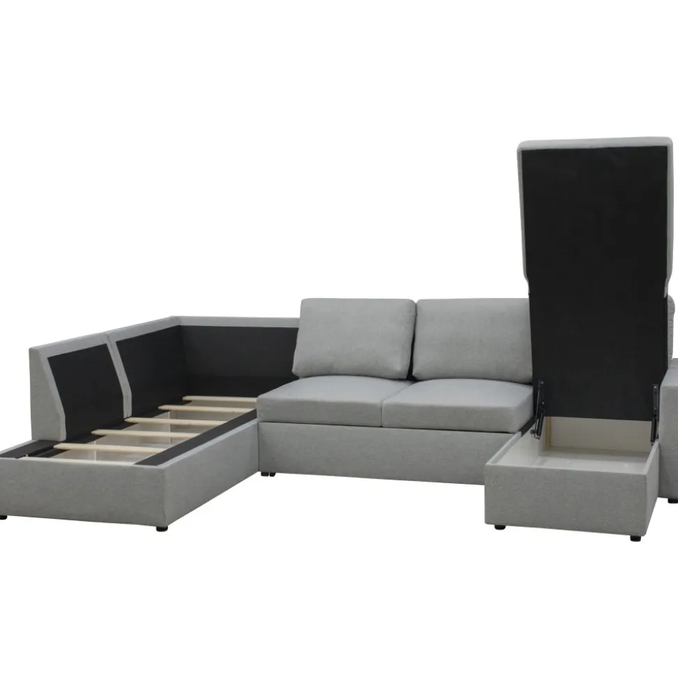 Bäddsoffa U-design grå - Tärnö + Fläckborttagare för möbler