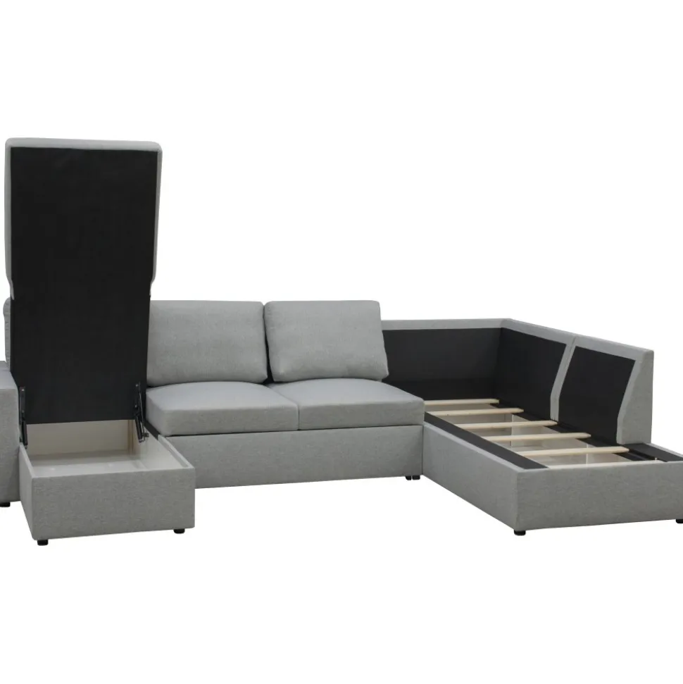 Bäddsoffa U-design grå - Tärnö + Fläckborttagare för möbler