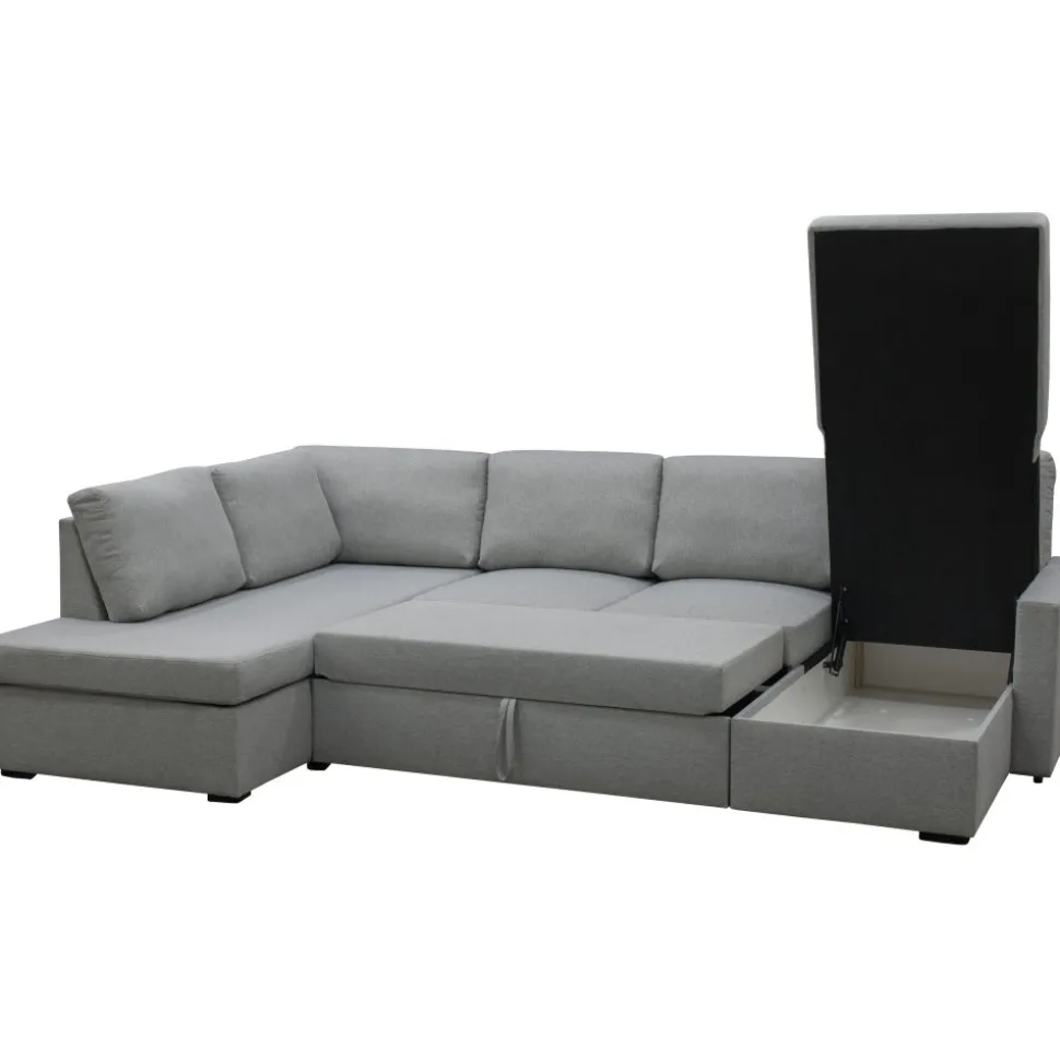 Bäddsoffa U-design grå - Tärnö + Fläckborttagare för möbler