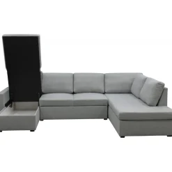 Bäddsoffa U-design grå - Tärnö + Textilrengöring för möbler