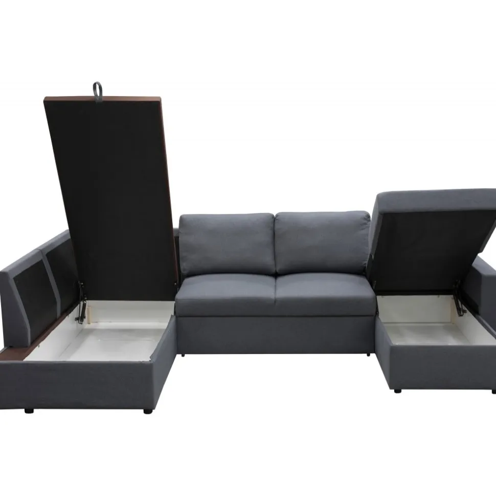 Bäddsoffa U-modell mörkgrå - Tärnö