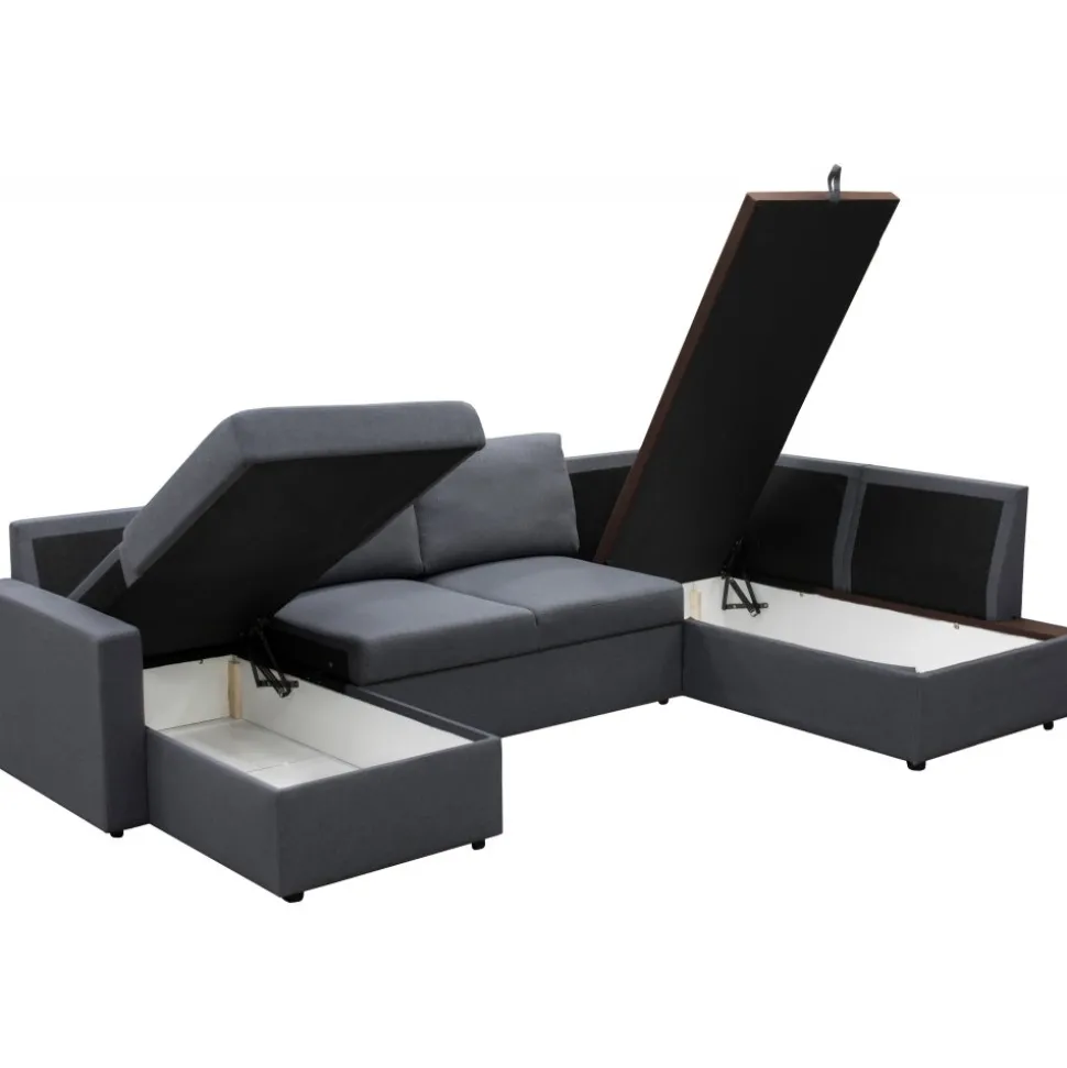 Bäddsoffa U-modell mörkgrå - Tärnö + Textilrengöring för möbler