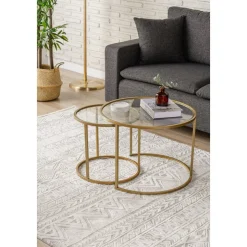 Bela soffbord Ø60/42 cm - Guld