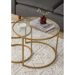 Bela soffbord Ø60/42 cm - Guld