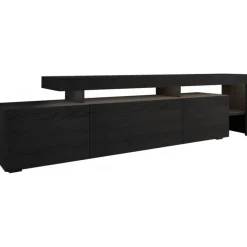 Beliz TV-bänk med LED-belysning - Svart trä