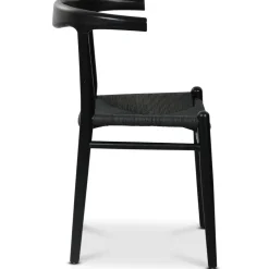 Berit matstol - Svart / Svart Repsits