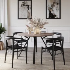 Berit matstol - Svart / Svart Repsits