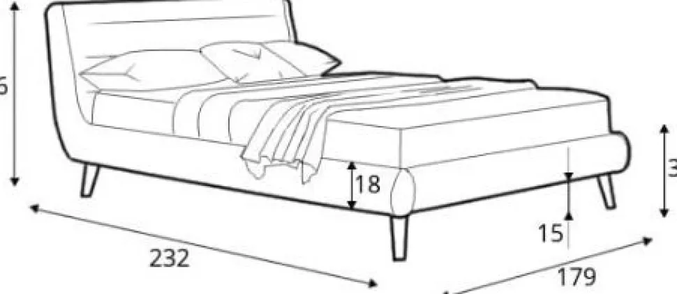 Bernard grå sängram 160x200 cm