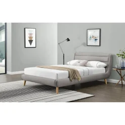 Bernard grå sängram 160x200 cm + Möbeltassar