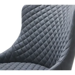 Bernt stol i grå PU med diamant mönster