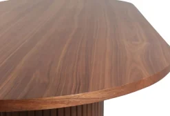 Bianca ovalt matbord 200x90 cm - Valnöt + 4.00 x Stolsdyna