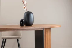 Bianca ovalt matbord 200x90 cm - Valnöt + 4.00 x Stolsdyna