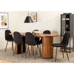 Bianca ovalt matbord 200x90 cm - Valnöt