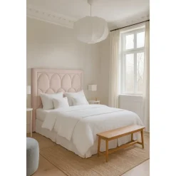 Bianca sänggavel 160 cm - Gråbeige (Sammet)