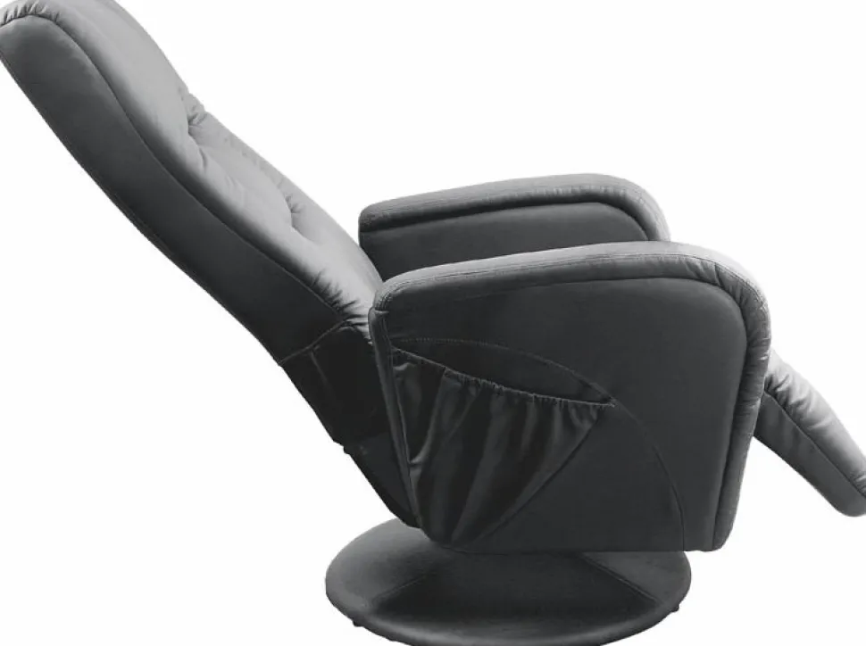 Bibi reclinerfåtölj i svart konstläder + Textilrengöring för möbler