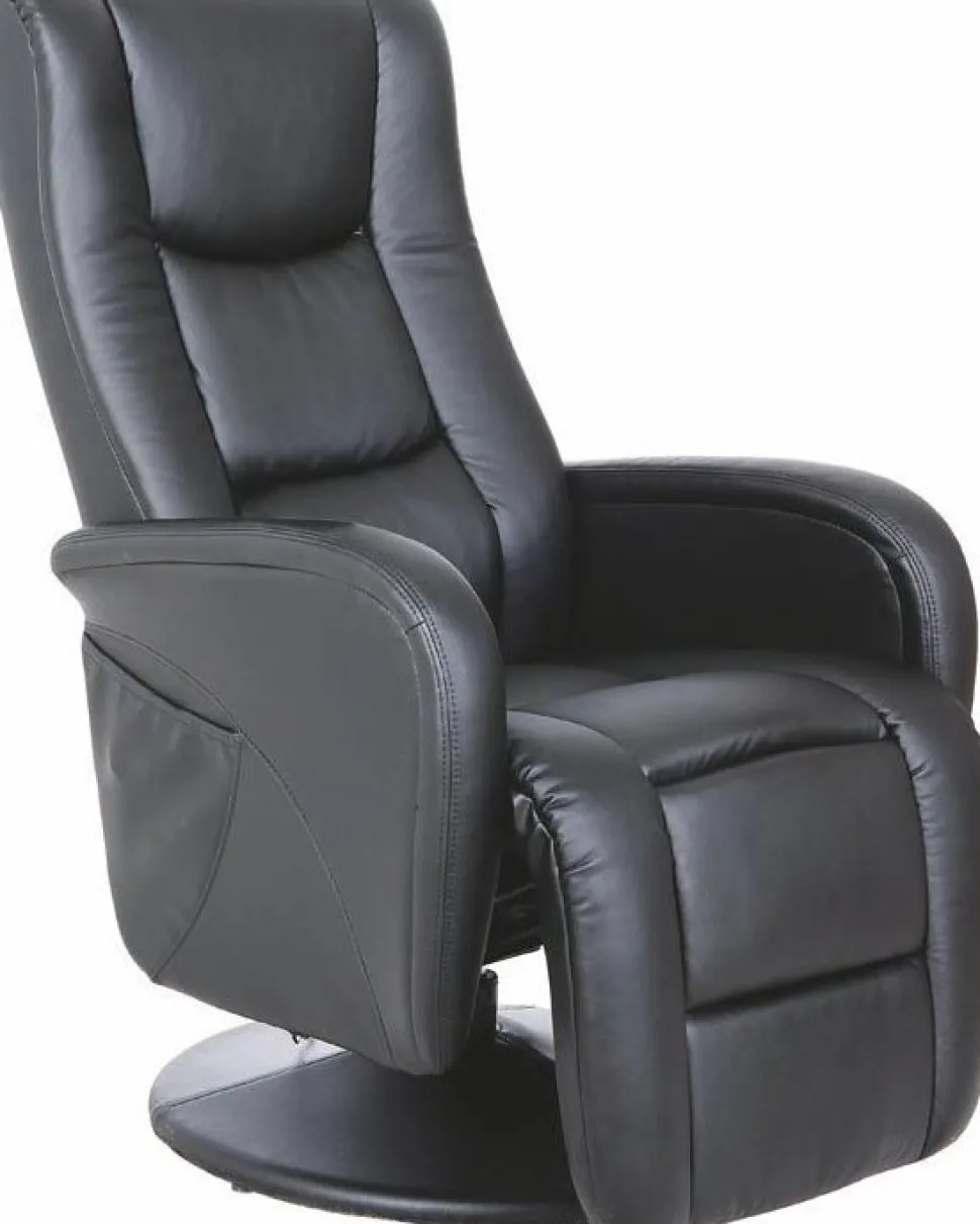 Bibi reclinerfåtölj i svart konstläder