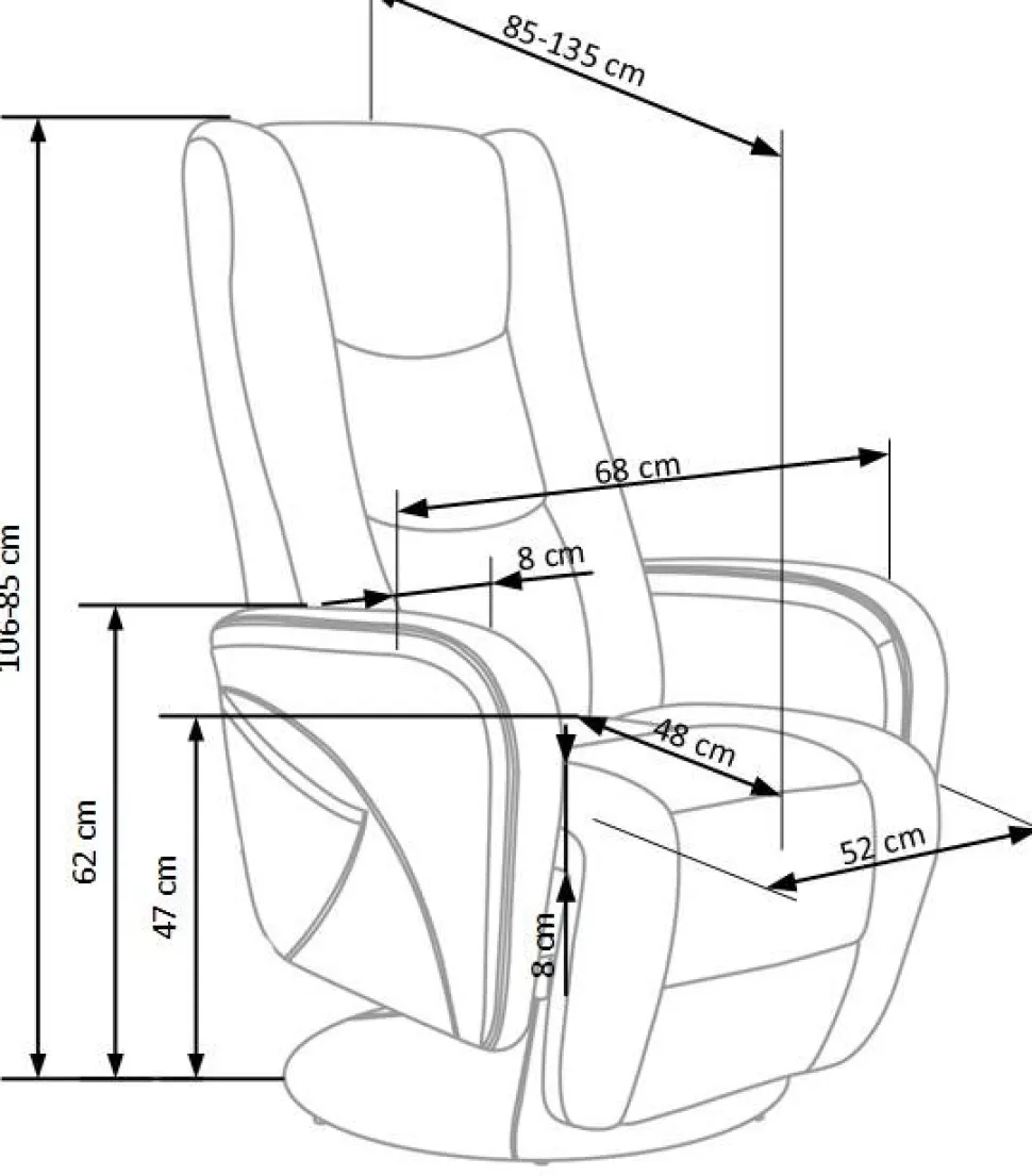 Bibi reclinerfåtölj i svart konstläder