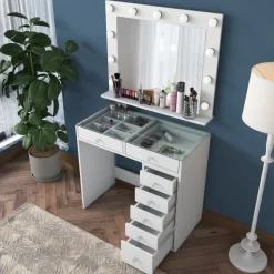 Bijou sminkbord 17 - 90 x 44,5 cm - Vit