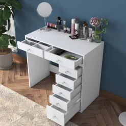 Bijou sminkbord 8 - 90 x 44,5 cm - Vit