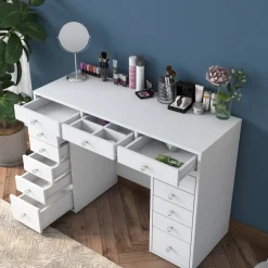 Bijou sminkbord 6 - 120 x 44,5 cm - Vit