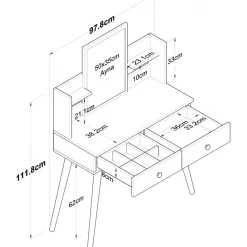 Bijou sminkbord 102 - Vit