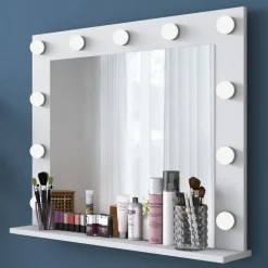 Bijou sminkbord med spegel 20 - 90 x 45 cm - Vit