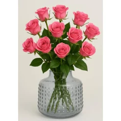 Blomvas i glas 19 cm hög