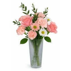 Blomvas i glas höjd 30 cm