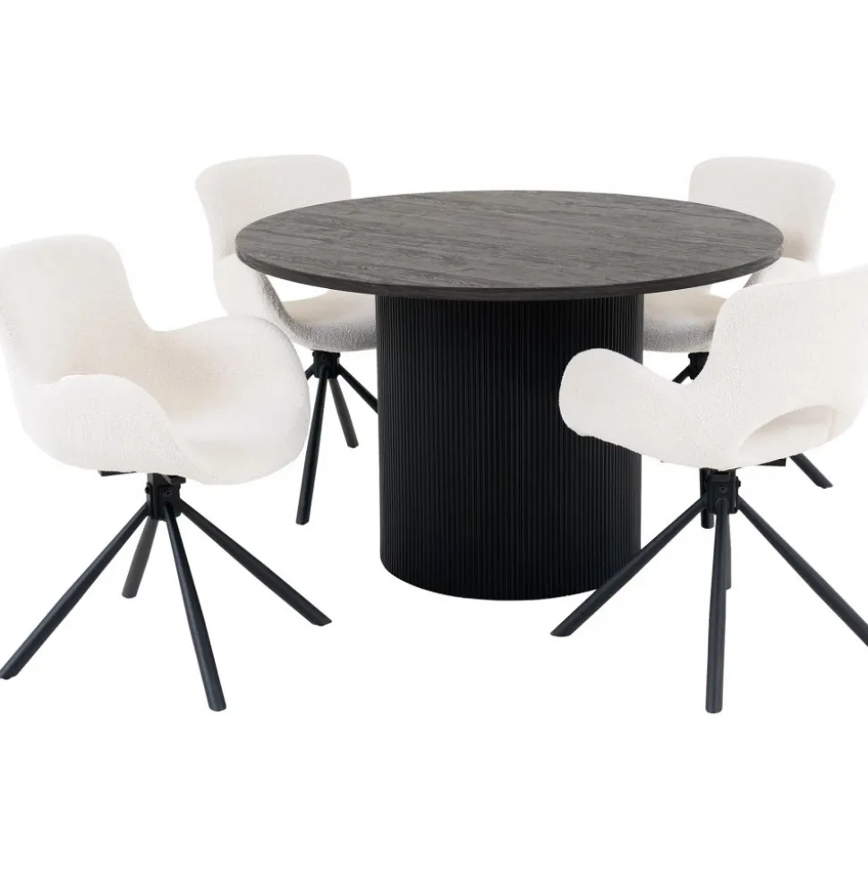 Boavista matgrupp - Mörkbrun/offwhite + 3.00 x Möbeltassar